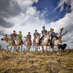 Reindeer farmer kids in Mongolia