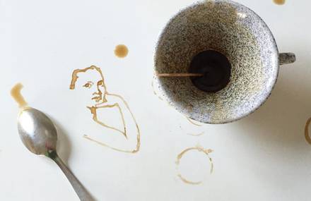 Coffee Used as Painting