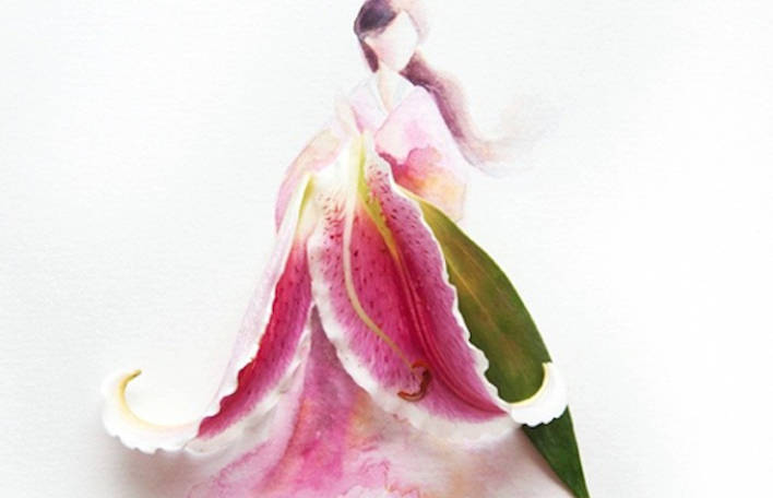 Beautiful Dresses Sketches Completed with Flowers – Fubiz Media