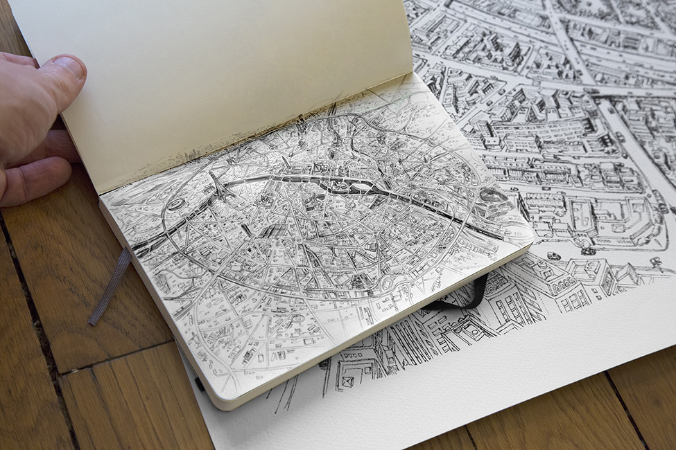 Hyper Detailed Pencil Drawing of Paris-11