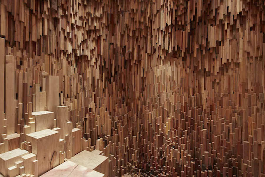 Wooden Cave Installation Featuring 10 000 Carved Tree Species – Fubiz Media