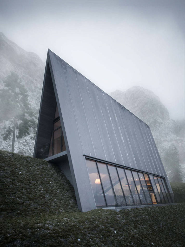 Beautiful Fictional Triangle Cliff House – Fubiz Media