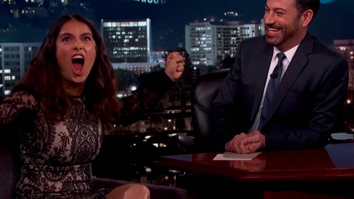 Salma Hayek Tells the Atmosphere in Football French Stadiums