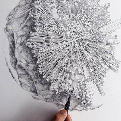 Illustrations of Detailed Cities On Globes – Fubiz Media