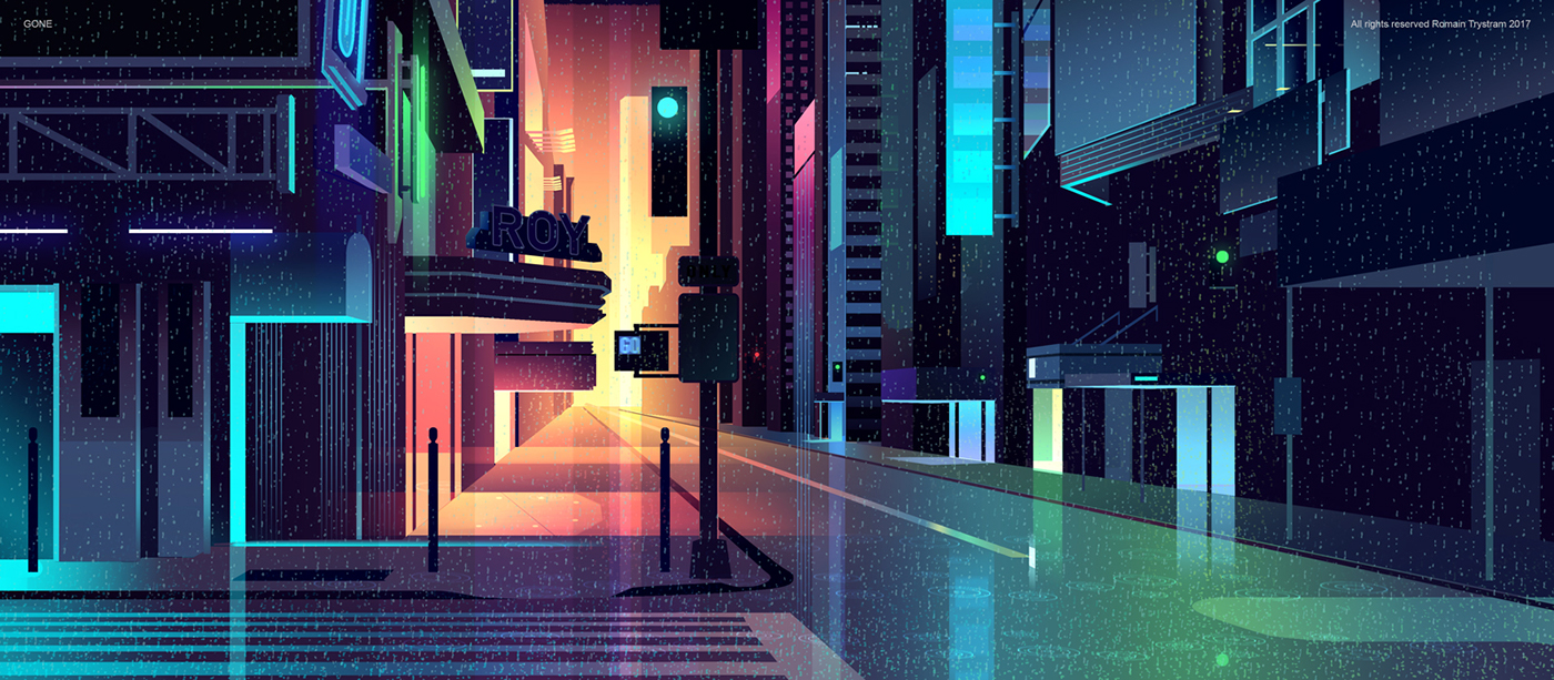 Brilliant Digital Illustrations of a City by Night – Fubiz Media