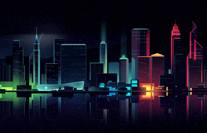 Brilliant Digital Illustrations of a City by Night – Fubiz Media